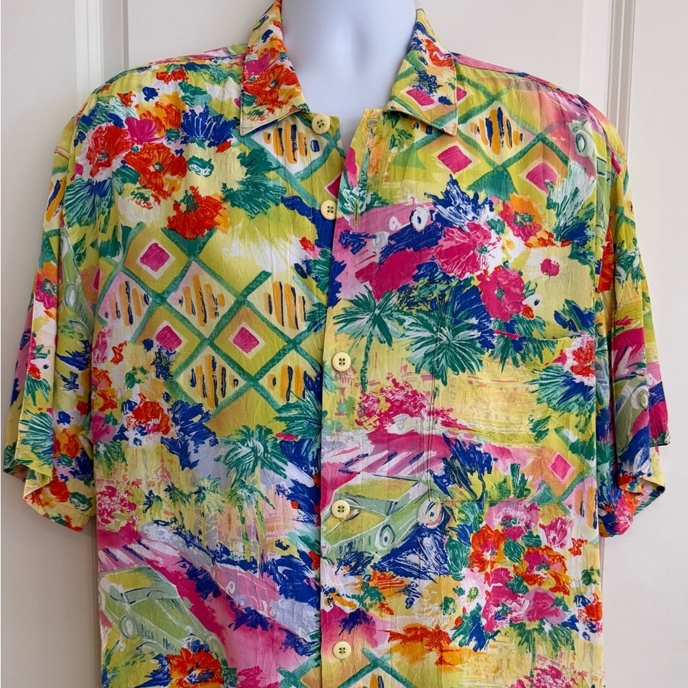 Jams World Hawaiian Aloha Short Sleeve Men's Shirt, Large, Vintage, great cond.